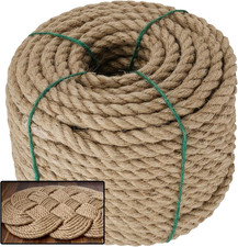 1/2 Inch X 100 Ft Natural Hemp Rope, 4 Ply Hemp Ropes, Jute Rope