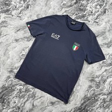EA7 Emporio Armani Italy Team T-Shirt Big Logo Men Size M Blue