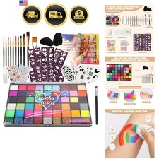 Face Painting Kit Kids Face Paint Set 54 Colors Water Activated Halloween Party