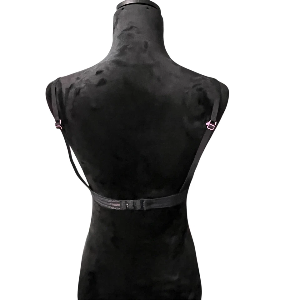 BETSEY JOHNSON Medias Rayas CONVERTIBLE DEMI SUJETADOR Talla 32 D Negro Coqueta Foto 3 de 4