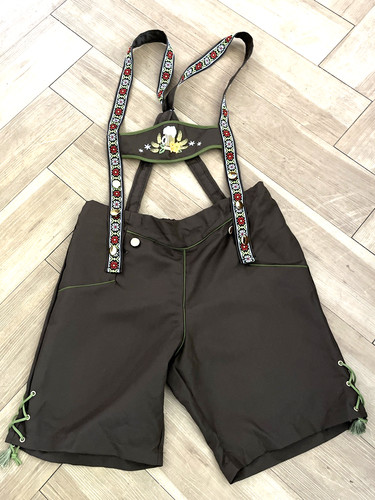 CostumesUSA by Amscan Men's Brown Lederhosen German Traditional Fabric Shorts 36