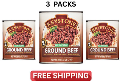 Keystone All Natural Ground Beef, 28 oz Can  (3 pack)
