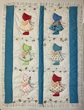 Vintage Sun Bonnet Sue Baby Crib Quilt Blanket Embroidered Hand Quilted Handmade