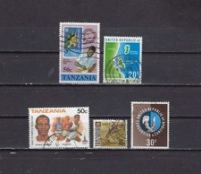 TANZANIA , 1962/80 , MIXED LOT OF 5 STAMPS , PERF , USED