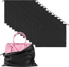 12 Pack Dust Bags For Handbags Travel Storage Pouch, Purse 19.6 15.7 in Black