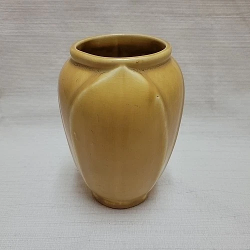 Rookwood Vase 2382 XIX Lotus Mustard Yellow Gold 5" Pottery 1920s