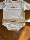 NWOT Infant One Piece Romper One For Each Day Of The Week Primary Color Stripe — photo 9