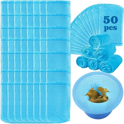 50 Pack Pool Skimmer Socks,Blue Pool Filter Socks for Skimmer Basket for above G