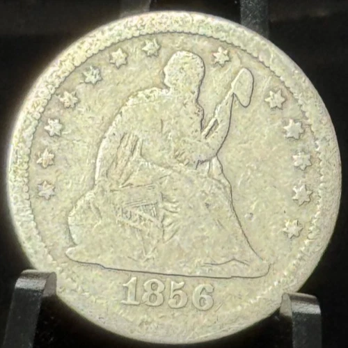 1856 US Seated Liberty Quarter 25C Silver Coin
