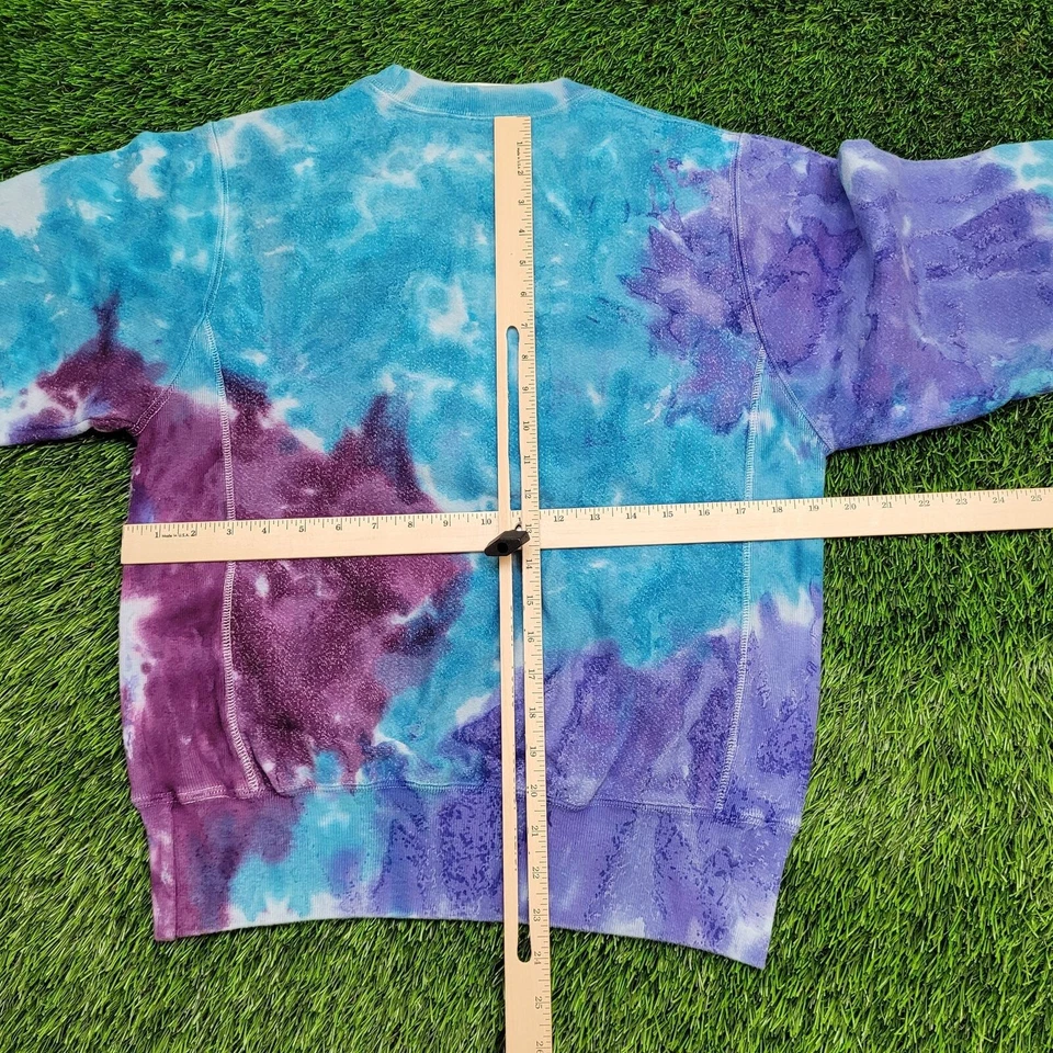 复古 Y2K Champion 卫衣 XS 19x23 蓝色 紫色 — 第 4/4 张图片