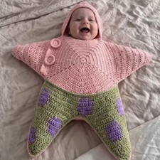 Crocheted Star-shaped Bodysuit Starfish Baby Sleeping Bag Newborn Baby Boy Girl