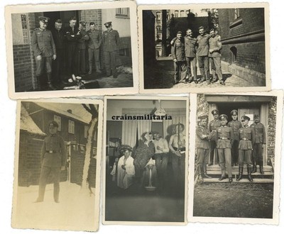 5x Genuine Photo 9.ID soldiers IR.116 in Verdun barracks Giessen Hesse