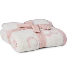 Barefoot Dreams  CozyChic  ABC Blanket, Dusty Rose/Cream
