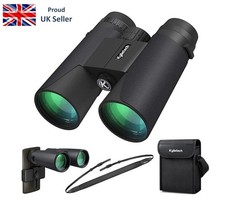 High Power 12x42 Binoculars, Fogproof & Waterproof, Carry Bag & Shoulder Strap.