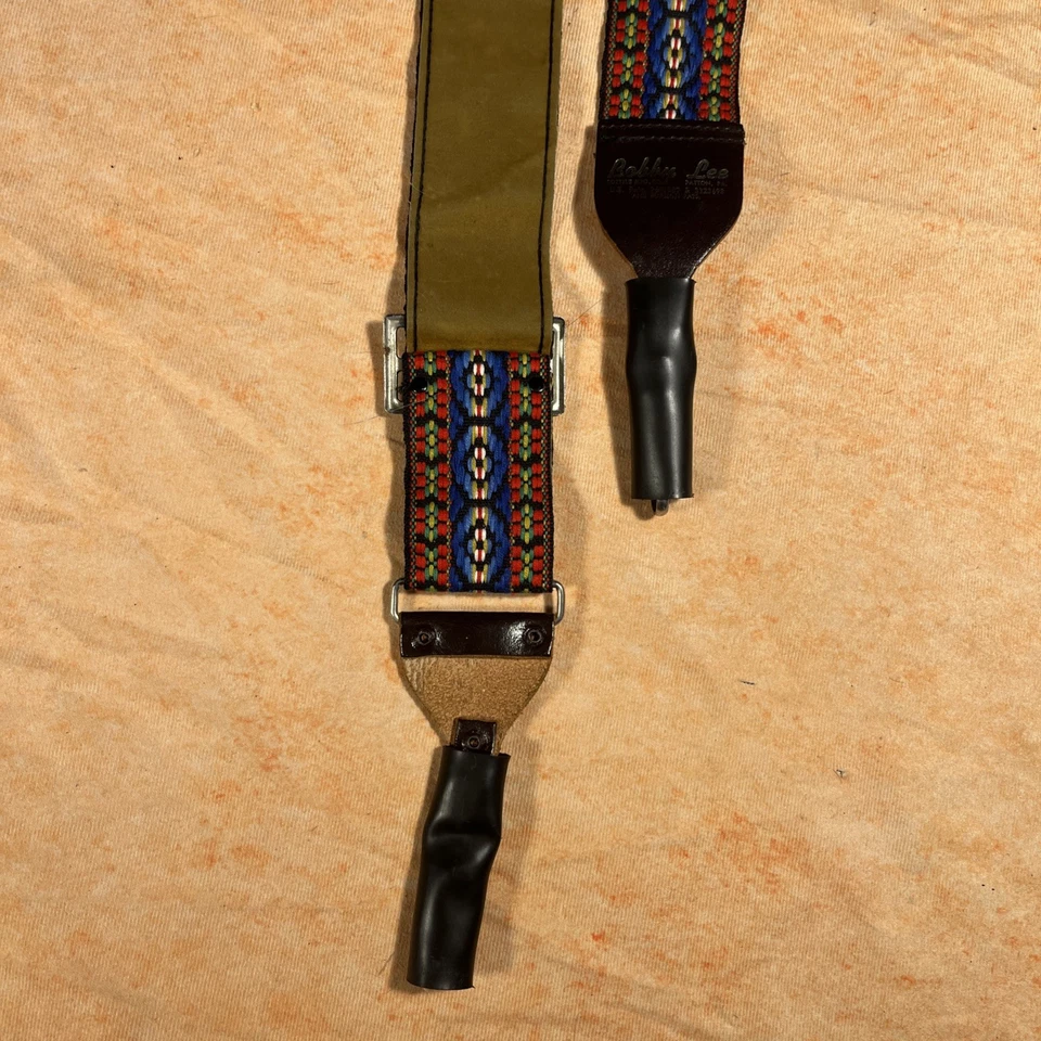 Vintage Bobby Lee 70s Wide Woven Hippie Camera Guitar Neck Strap w/ Clip Covers - Image 2 of 4