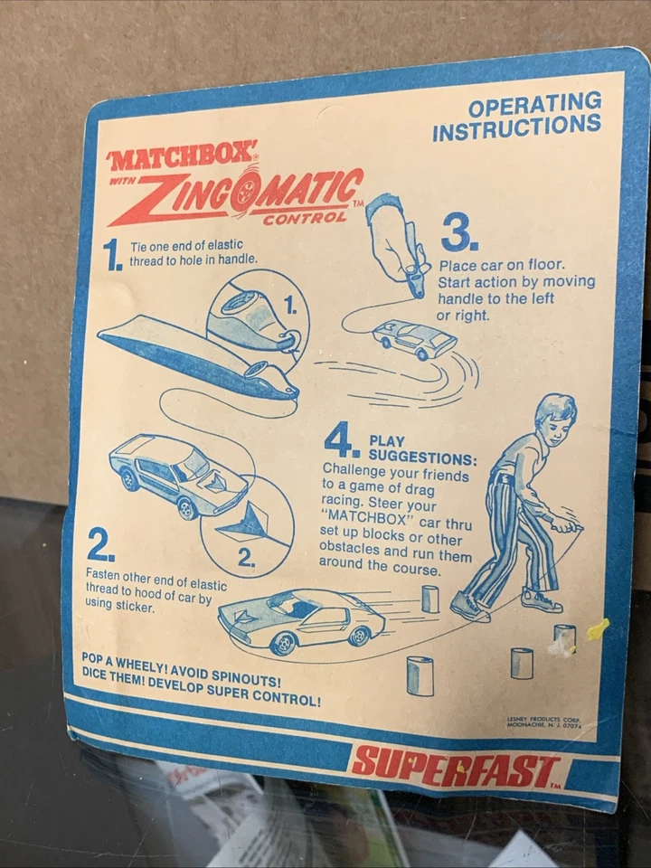 1971 Matchbox Zing O Matic Mint Ford Racer MIBP UNPUNCHED SUPERFAST - Image 3 of 3