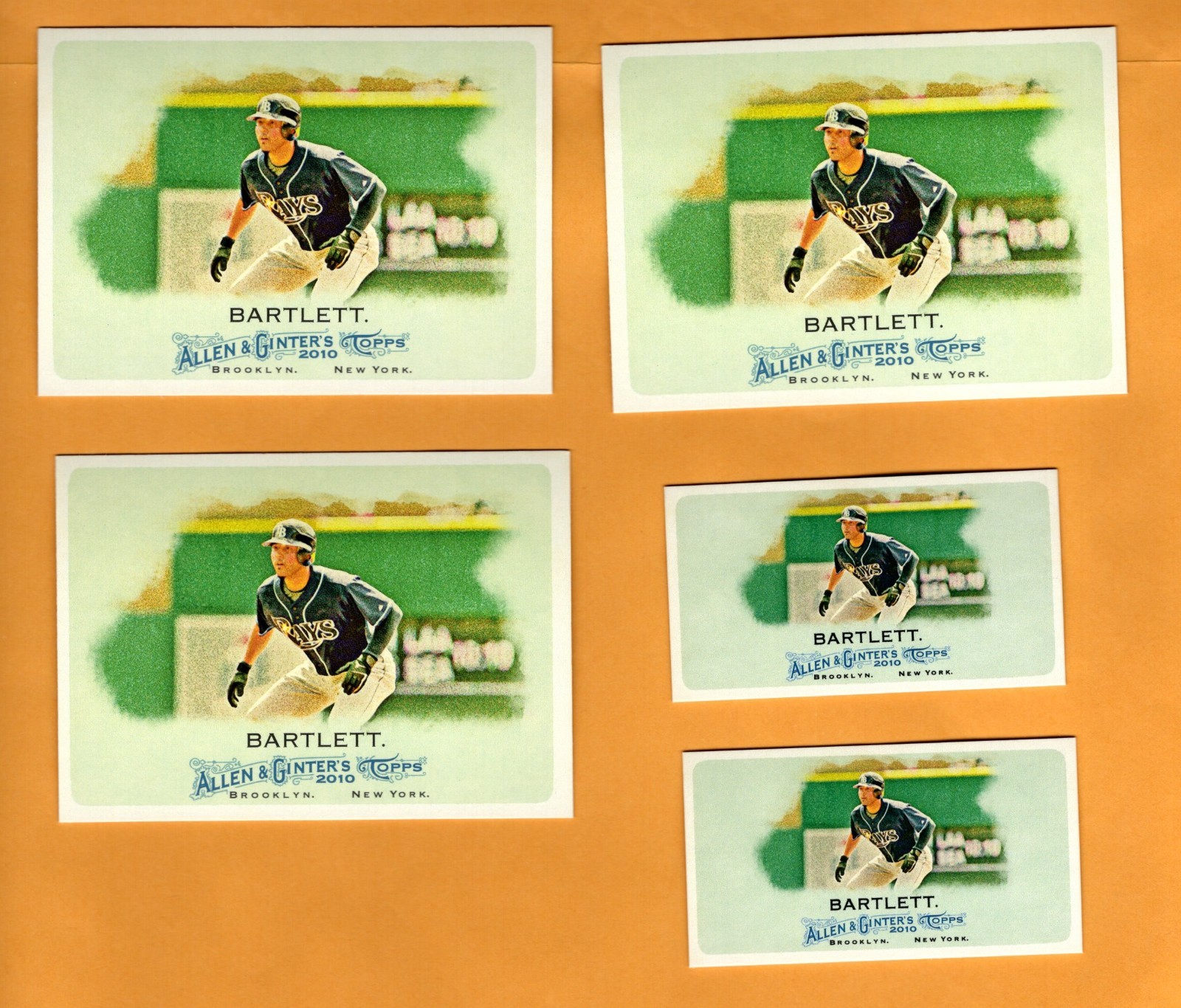 Jason Bartlett lot of 5 - 2010 A & G Baseball - UNLIMITED SHIPPING FOR $4.00