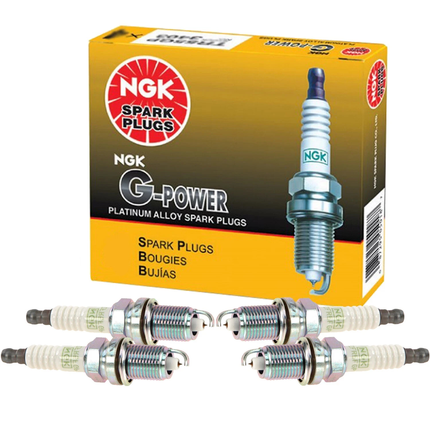 NGK Set of 4 G-Power Platinum Spark Plugs For Acura Dodge Honda Hyundai Mazda L4