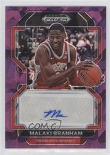 2022 Panini Prizm Draft Picks Purple Ice 14/99 Malaki Branham #DP-MBR Auto 4z8