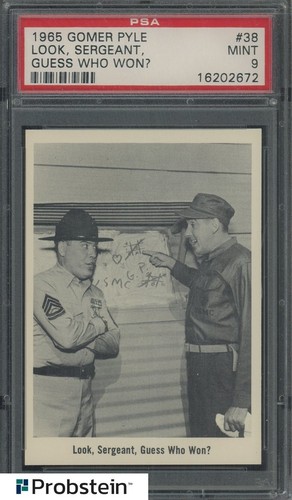 1965 Fleer Gomer Pyle #38 Look Sergeant Guess Who Won? PSA 9 MINT