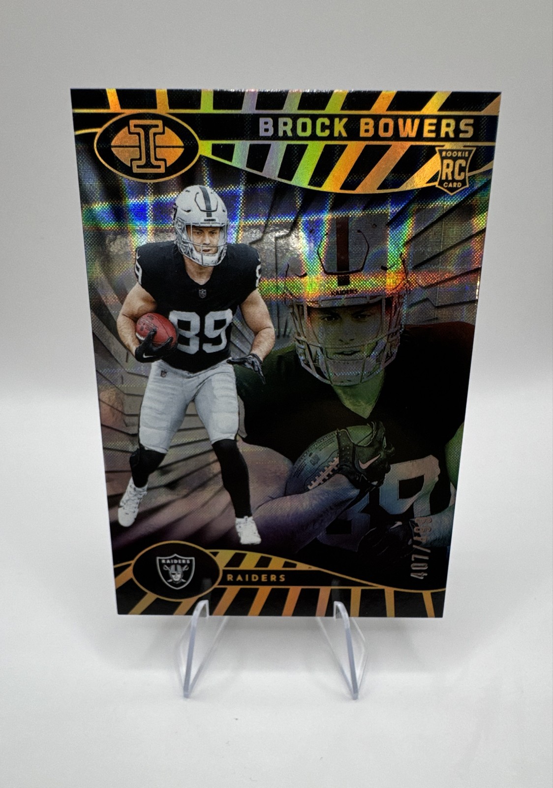 2024 Panini Illusions - Brock Bowers #47 Trophy Collection Mirrored /499 (RC)