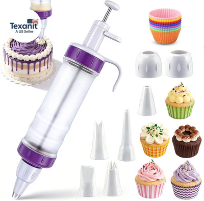 Dessert Decorating Syringe Set, Icing Dispenser Tool, Dessert Decorator Pro with