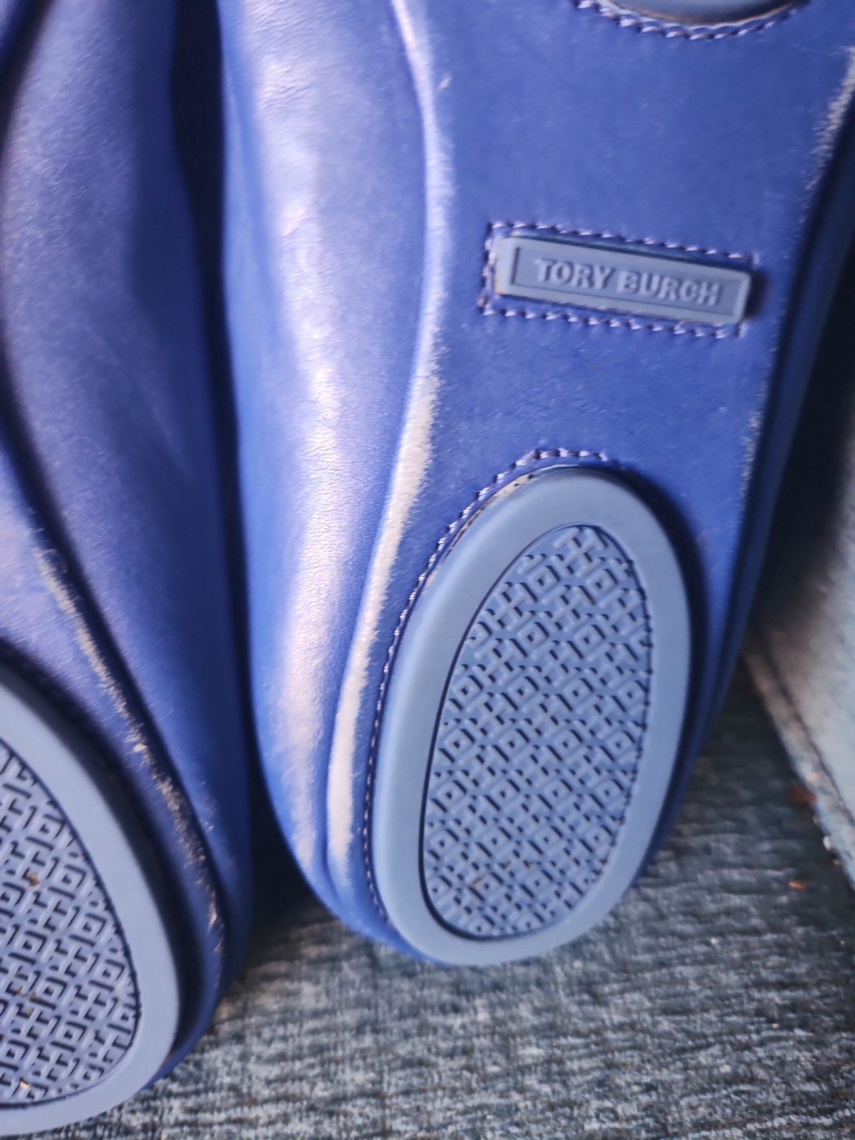 Tory Burch "Minnie" Travel Ballet Flats Dark Blue Leather Size 10 thumbnail 10