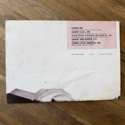 Notice Originale Canon Super 8 Zoom 518 & 318 En Anglais, Vintage, Japon