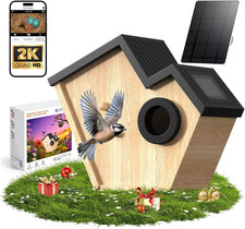 Smart Wooden Birdhouse with Camera Solar Power - Perfect Gift for Bird Lovers