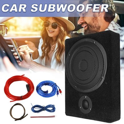 8'' 600W Car Subwoofer Under-Seat Amplifier Speaker Audio Sub Woofer Slim Box US
