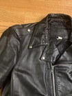 Mens Vintage Retro Punk Black Leather Biker Motorcycle Jacket USA Made, Sz 46 XL — photo 2