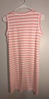 LAKE Women's Papaya Tank Gown in orange and white stripe 100% pima cotton xs — photo 2