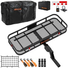 Mockins 50x20x6 Raised Hitch Cargo Carrier With 6 Shank Rise 18 Cu Ft Bag