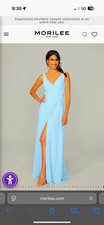 Morilee V-Neck Sky Chiffon Sleeveless Bridesmaid Dress Front Slit Style 21771