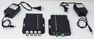 Multimode 4 Analog Video over Fiber Optic Media Converter PAL,NTSC,SECAM