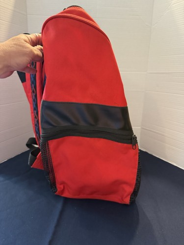 Vtg 90s SPEEDO Chain Link Large Swimmers Backpack Bucket Red&Black - Picture 2 of 21