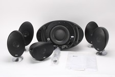KEF E305 5.1-Channel Altoparlante Sistema Nero Con Alimentazione Cavo E Manuale