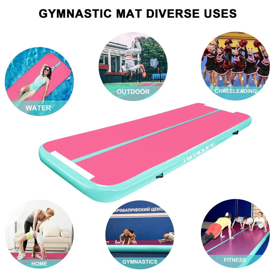 Inflatable Air Gymnastics Mat Tumble Track, 6.6/10/13/16/20ft Tumbling Mat Ai... - Image 3 of 4