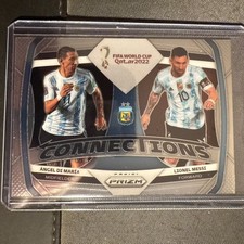 2022 Panini Prizm World Cup Connections Angel Di Maria, Lionel Messi Gold #1 card