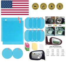 Versatile 12Pcs Car Mirror Film - Anti-Mist & Easy Installation for All Vehicles