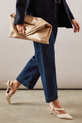 Wallis Damen Pumps Absatz Knochen Stiletto spitz zulaufend asymmetrisch Slingback