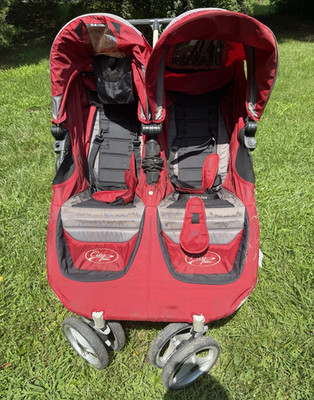 Baby Jogger City Mini Double Folding Stroller Traditional & Combination Red Gray