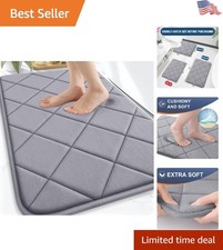Soft Microfiber Diamond Design Bath Mat 30x20 - Machine-Washable Elegance