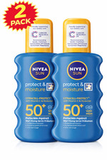 2x NIVEA Sun Protect & Moisture Spray SPF50+ Water Resistant Sunscreen 200ml