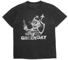 Green Day Cat and Sword Unisex T-shirt Heavy Cotton All Size Gift For Fans