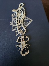 Silver Plated Scorpion Pendant With Silver Plated Chain Iced Out 