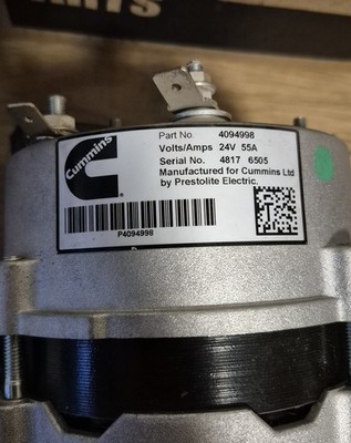 Cummins 4094998 Lichtmaschine OEM Original passt B-Serie QSK KTA NTA ISX isoliert 