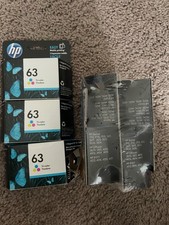 Set of 4 Genuine HP 63 tricolor Original Ink Cartridge, Sealed Exp 2019 2018