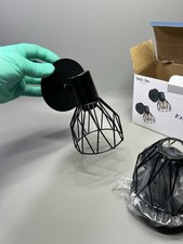 Metal Wall Sconce Light Industrial Wire Cage Lamp Bedroom E14 Socket Spotlight