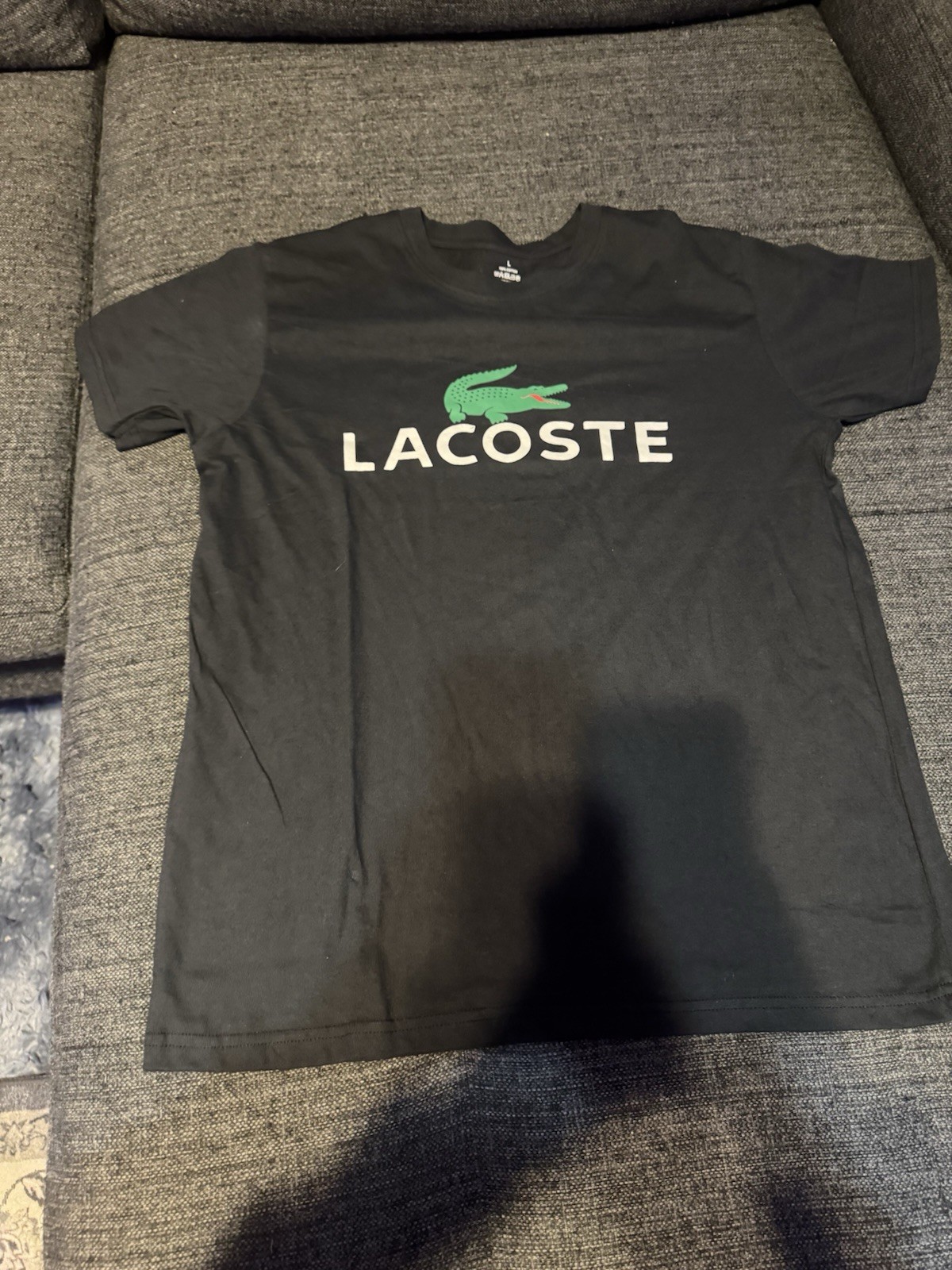 Lacoste Black Cotton Logo Jersey Men's Regular Fit Short Sleeve T-Shirt thumbnail 2